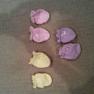 (3) pair of infant mittens